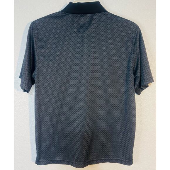 PGA Tour Men’s Golf Polo Shirt Medium Black Gray Pattern Collared activewear - Picture 4 of 8